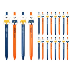 Pinkfoot Ccomang卡通公仔中性筆 2款 各10支組, 海軍藍色+橘色, 1組