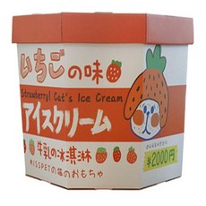 고양이 딸기 아이스크림 스크래쳐, 분홍색 + 흰색, 1개
