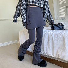 CHICBLACK Injai 鬆緊腰 Super Shy 抓皺靴型假兩件裙褲 cplg347k3c