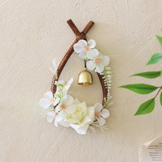 ScentBasket 裝花牛鼻環 避邪門鈴 + 掛鉤磁鐵 組 one size, 白色