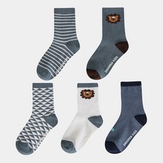 SHOOPEN KIDS 男童圖案印花中筒襪組 HPKL8DA93Z 5雙