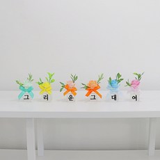 노블리 글라스 러블리 소품화병 6종 세트, 민트, 옐로우, 피치, 오렌지, 블루, 핑크, 1세트