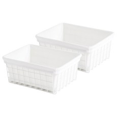 메오 홈키친 다용도 철제망 수납정리 바스켓 + 안감 세트, 화이트(바스켓), 2세트