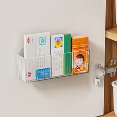 solve living 免鑽孔 藥品藥膏 小型門上黏貼式收納盒 1格, 2個, 透明
