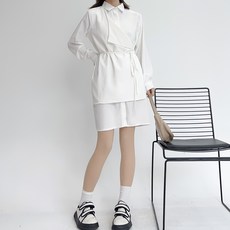 더시럽 여성용 언발 스트랩 셔츠 원피스