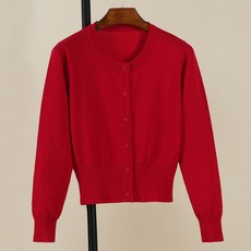 Raratina Haloa 女款換季基本款圓領短版針織長袖開襟衫