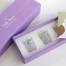 Cozy Table 神秘極光鐳射復古燒酒杯 4入禮盒組, 1套, 透明