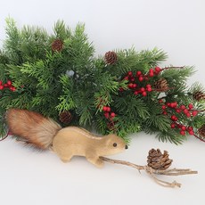 MORIANN 聖誕松果松鼠家族裝飾道具 Tori, 2個, 混合顏色