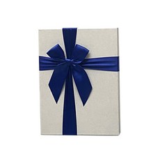 Maket Gamseong 高級長方形緞帶包裝盒 3號, 白色, 1個