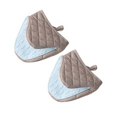 오니안 실리콘 퀄팅 주방 오븐장갑, 스카이블루, 2개