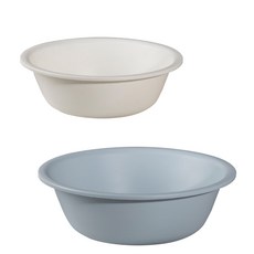 모나코올리브 라파스텔 라운드 대야 소 + 대 2종 세트, 화이트(소형), 스카이(대형), 1세트