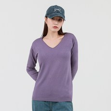 엘쏘 여성용 데일리 부드러운 모달 브이넥 긴팔 니트 티셔츠