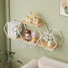 순잠 북유럽 스타일 인테리어 벽걸이 선반, 아이보리, 2단