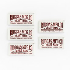 yarna RUGGAS 레터링 빈티지 디자인 패브릭 면 라벨, 아이보리, 5개