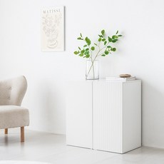 피크 2문 낮은수납장 템바, 화이트