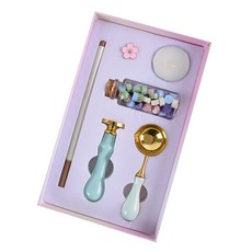 Bellian 花朵封蠟印章組, 1套, 藍色 + 天空藍