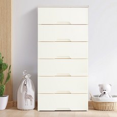 보노하우스 모던플러스 우드상판 6단 서랍장, 화이트 + 화이트 오크, 1개