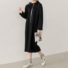 티탁 여성 빅사이즈 데일리 반해 기모 후드원피스