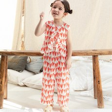 Bebezoo 女童款我愛你褶飾上衣下著組