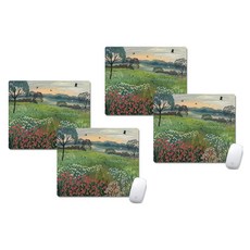 컨트리 하우스 플라워 마우스패드 20 x 24 cm, 08, 4개