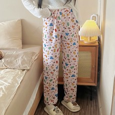 세컨핑크 여성용 더이쁨 포인트 밴딩 잠옷 바지