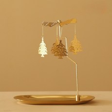 Roywing 浪漫旋轉蠟燭燭台 T款, 金色