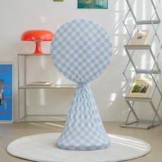 베베데코 체커보드 스판 선풍기 커버, 스카이블루