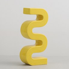 簡約與光澤北歐風波浪形狀獨特感性裝飾燭台, 黃色