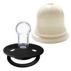 BIBS 디럭스 실리콘 공갈젖꼭지 + 실리벨 케이스, 신생아~36개월, 26 블랙, 1세트