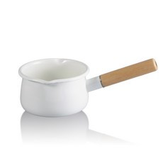 漢普頓HYF木柄搪瓷奶鍋HYF-C-020-W, 白色, 15cm