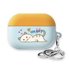 KKAMITTO AirPods 3代 保護殼 + 鑰匙圈, 貓咪假期, 單一商品