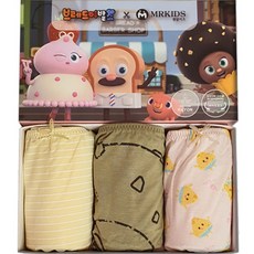 MRKIDS 女孩童卡通印花平口內褲3入組