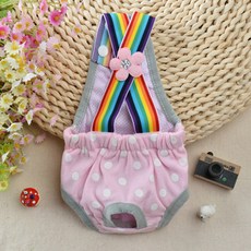 寵物花朵彩虹吊帶狗狗衣服, 淺粉紅色, 1個