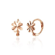 SEMI JEWELRY 女款 14K 小幸運草耳環 + 提袋 黃金