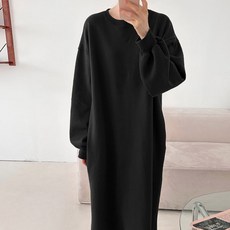 보리맘 기모 오버핏 임산부 맨투맨 롱 원피스 R142