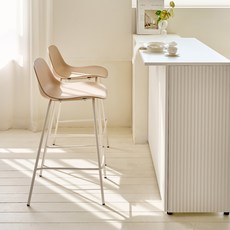 메종드꼼마 스테이 화이트프레임 홈바의자 2P세트, 샌드베이지, 2개