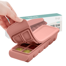 Firgi 雙重密封副食品分裝盒 12格 240ml 印度粉 1入, Indi Pink, 1個