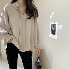 아이엠몽 여성용 로즈리나 캐주얼 밑단 트임 블라우스