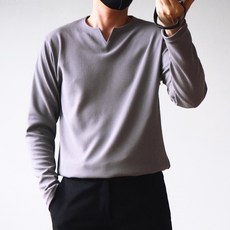 엘엑스티 남성용 링클프리 엠보 브이 슬릿넥 티셔츠