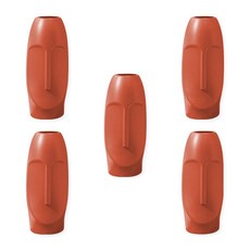 더플로우커머스 파스텔톤 플라스틱 인테리어 장식용 화병 긴얼굴 5p, 레드