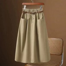 시크힐즈 미렌 트리플 버튼 밴딩 하이웨스트 스커트 12069