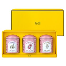 SSANGGYE 罐裝花草茶禮盒 3款組, 1套, 櫻桃如意寶 14.4g + 蜂蜜洋甘菊 8.4g + 芙蓉花 24g