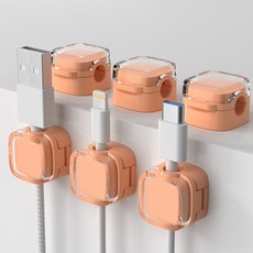 Mir Company 桌上型磁吸電線收納夾, 橘色, 6個