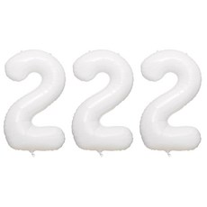 joyparty 大號鋁箔數字氣球2, 白色, 3個