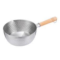 IH電磁爐適用不鏽鋼錘紋單柄鍋, 銀色, 18cm, 1個