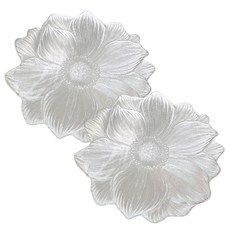 American Road 高級花朵防滑餐墊 YK026, 38cm, 2個, 銀色