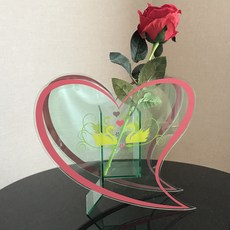 따니네 인테리어 아크릴 화병 ZSP040, 하트 그린