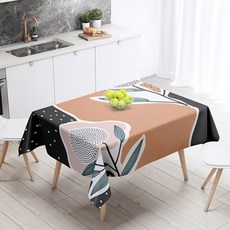 摩登花卉桌墊, 橘色, L(110 x 110 cm)