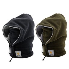 HERC 連帽圍脖 高級款 2入, 黑色, 卡其色