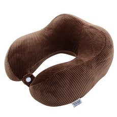 U型柔軟記憶棉頸枕, 棕色